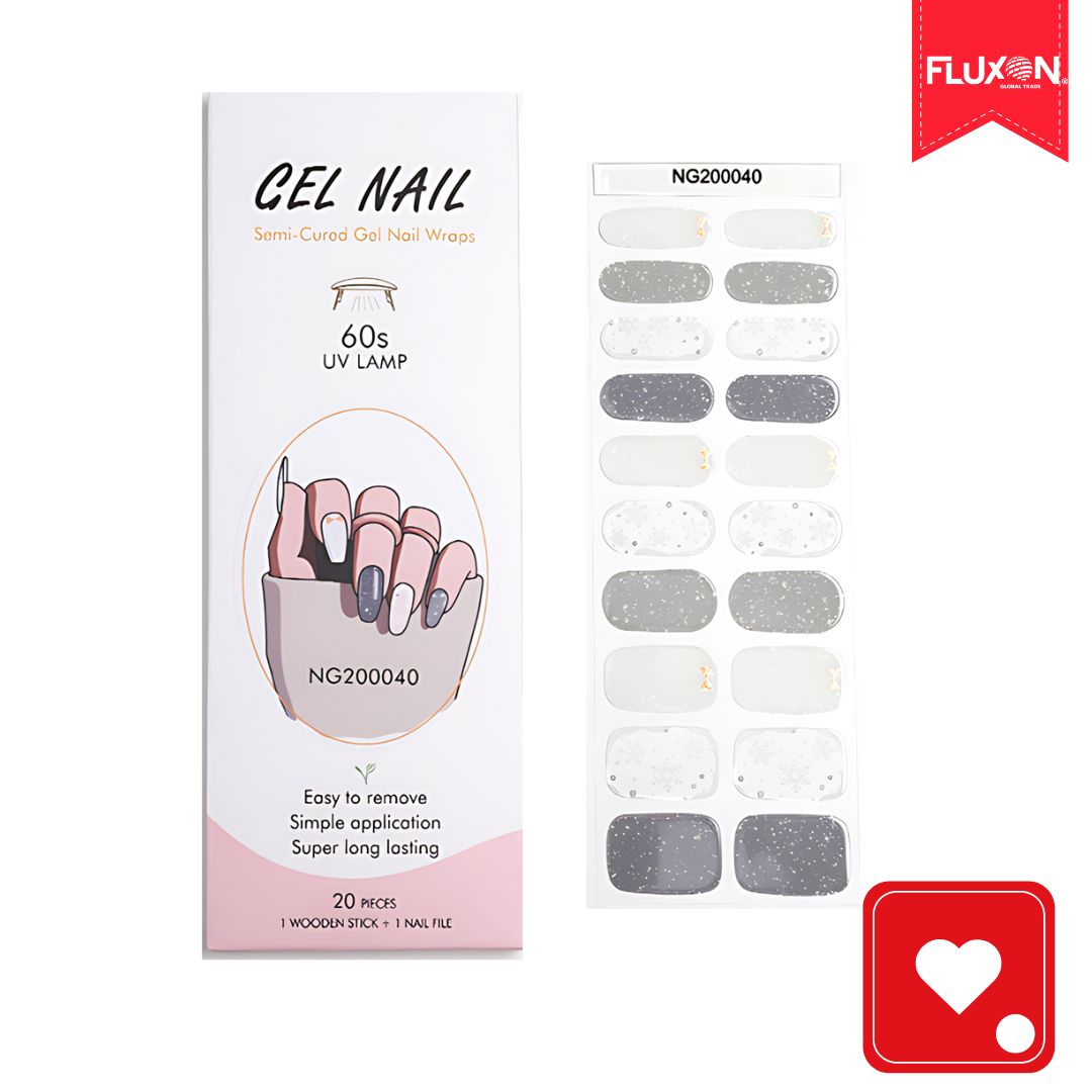 Kit Manilux® | 20 Stickers de Gel Semicurados + Lampára UV ¡50% Off!