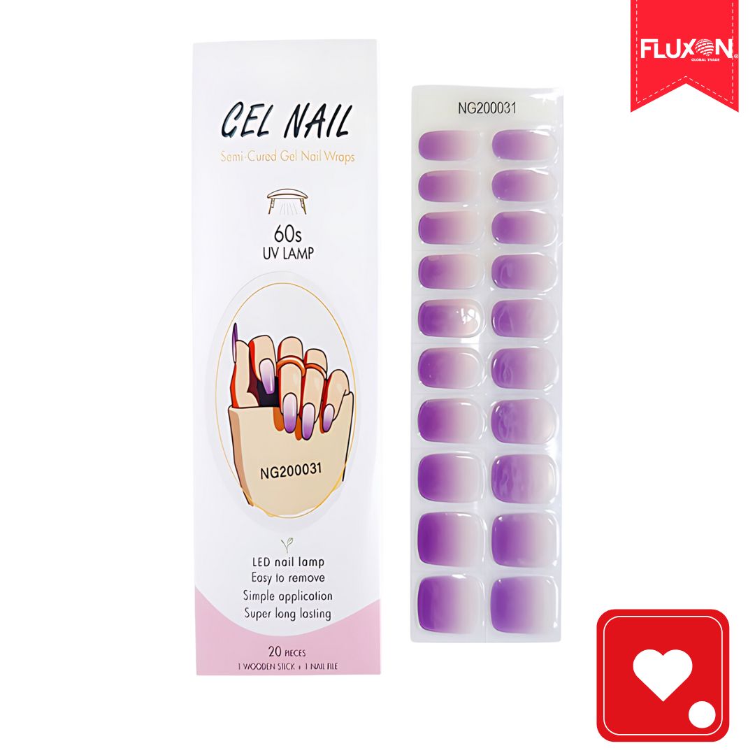 Kit Manilux® | 20 Stickers de Gel Semicurados + Lampára UV ¡50% Off!