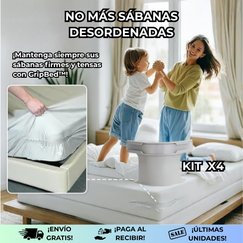 GripBed™ Kit x4 | El Secreto Para Una Cama Impecable ¡50% Off!